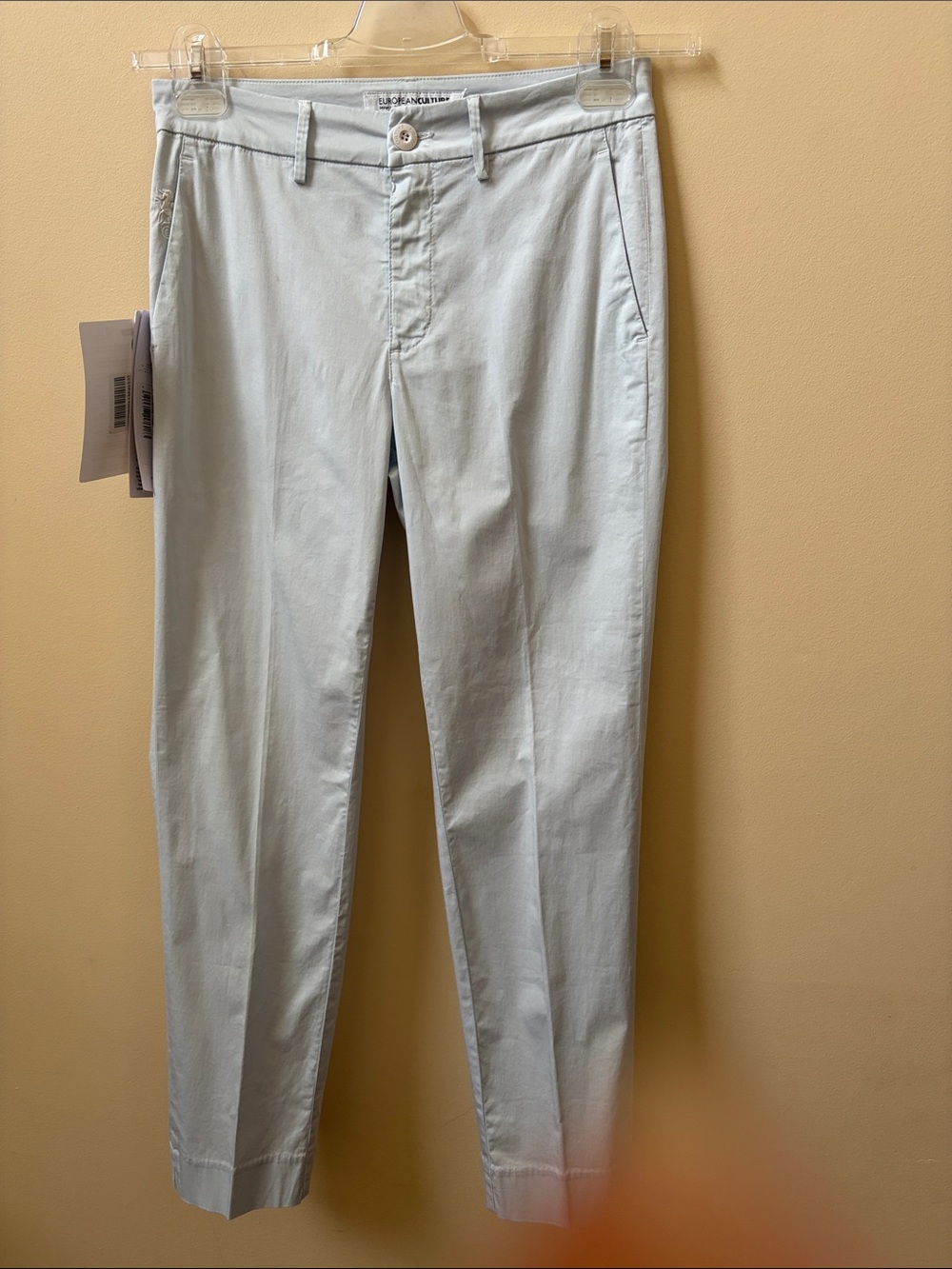 European Culture Powder Blue Cropped Slim Pants
